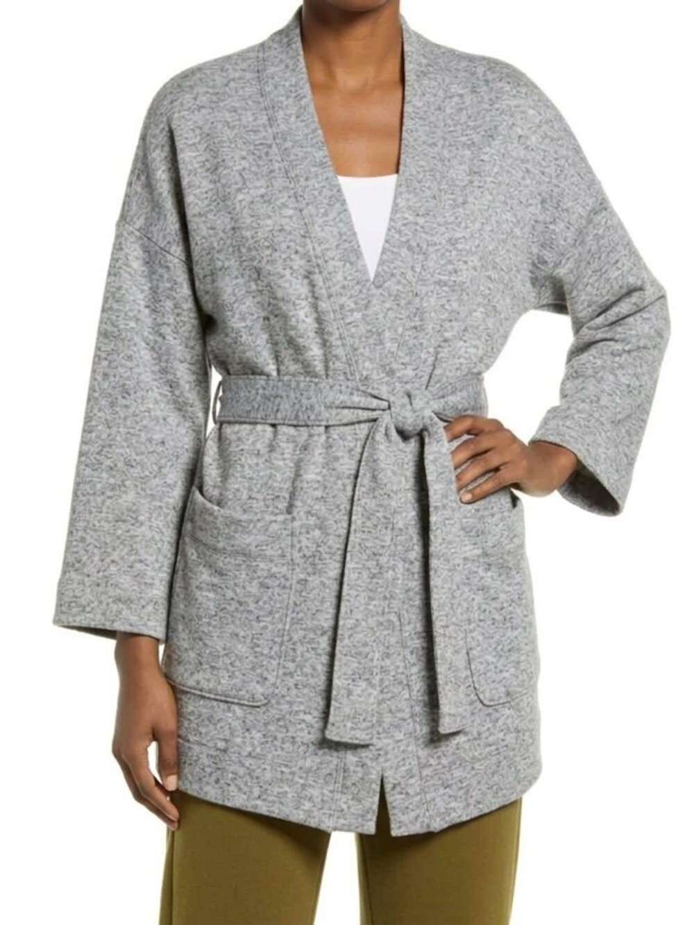 Madewell Better Terry Wrap Sweatshirt - Heather Grey - Small